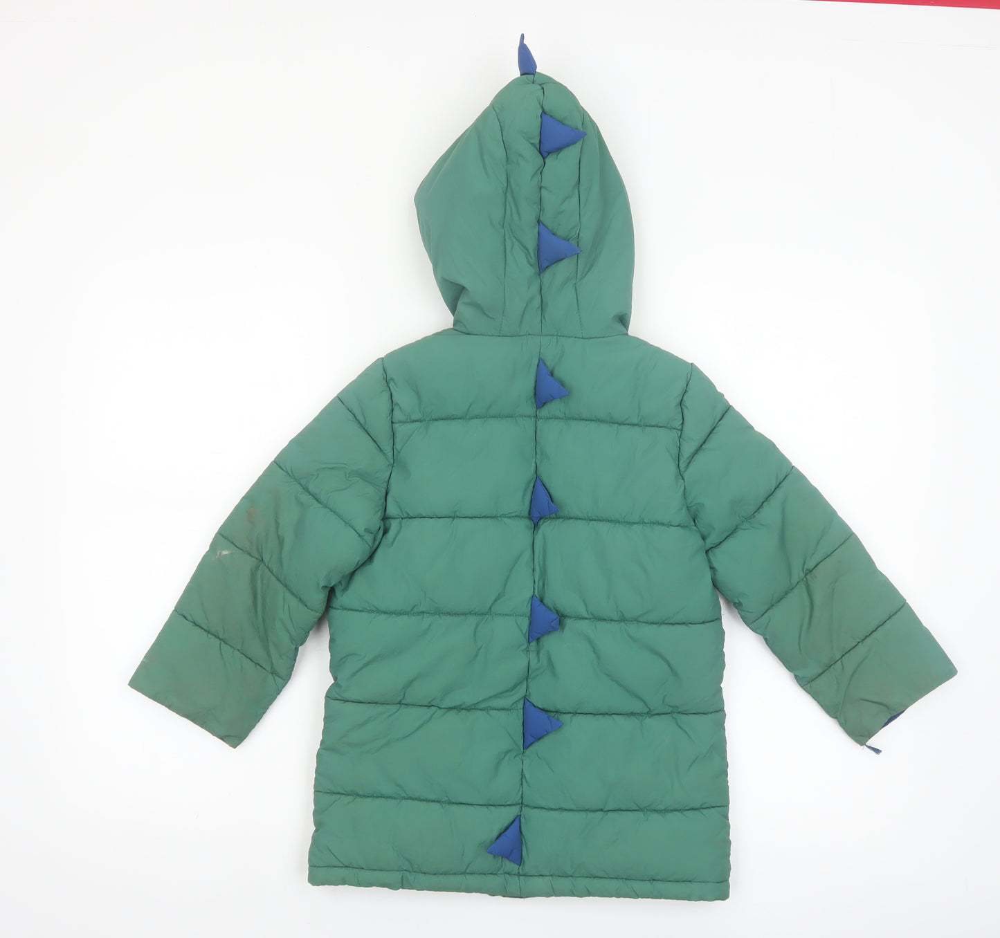 Joules Boys Green Dinosaur Hooded Puffer Coat 5 Years Winter Jacket