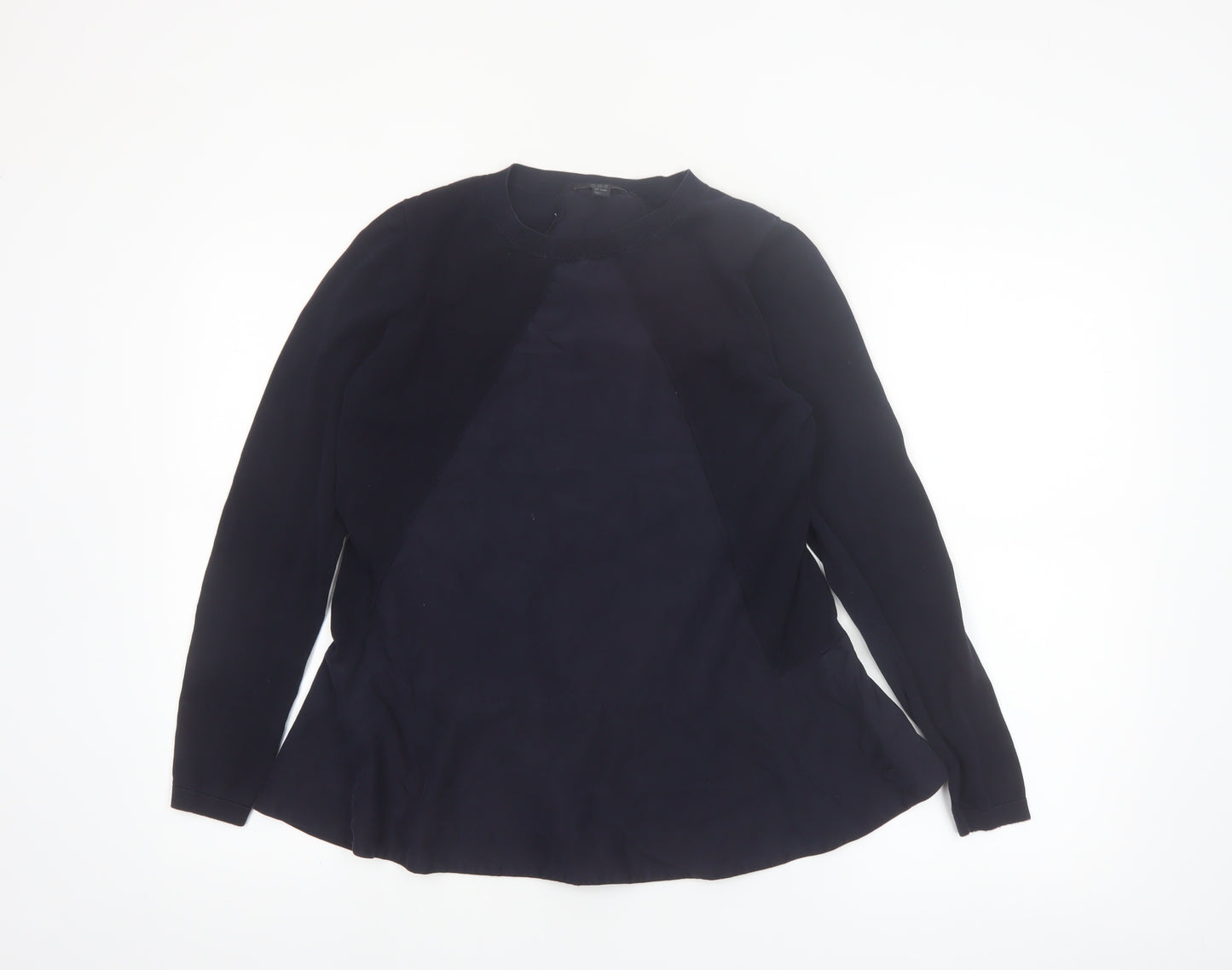 COS Women’s Navy Blue Long Sleeve Modal Blend Blouse Size S