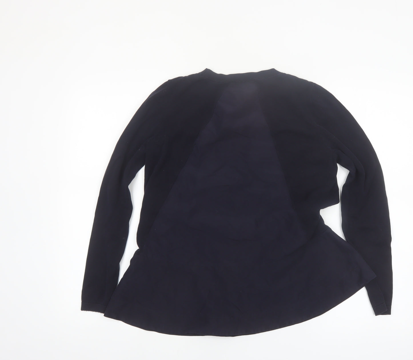 COS Women’s Navy Blue Long Sleeve Modal Blend Blouse Size S