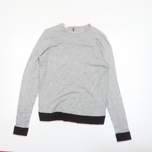 Debenhams Womens Grey Regular Fit Crew Neck Pullover Jumper Size 16