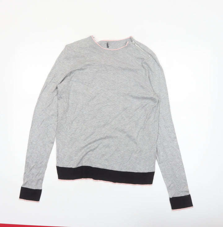 Debenhams Womens Grey Regular Fit Crew Neck Pullover Jumper Size 16