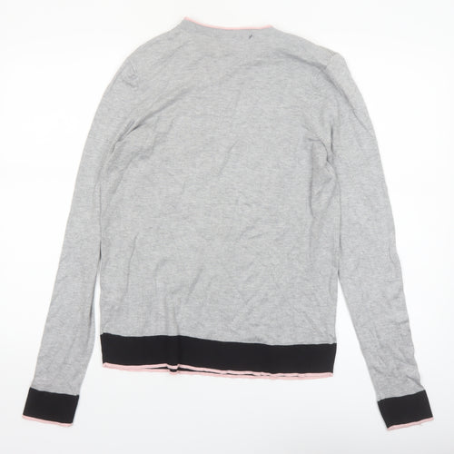 Debenhams Womens Grey Regular Fit Crew Neck Pullover Jumper Size 16