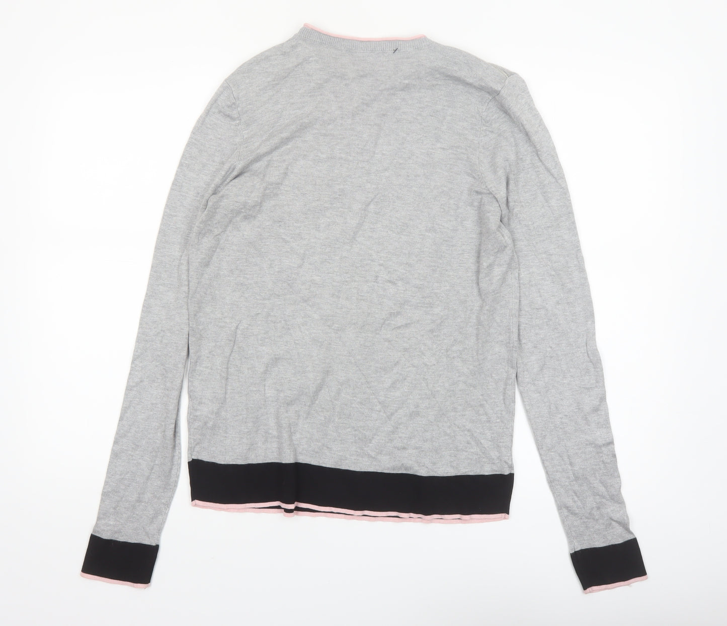 Debenhams Womens Grey Regular Fit Crew Neck Pullover Jumper Size 16