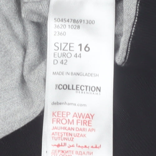Debenhams Womens Grey Regular Fit Crew Neck Pullover Jumper Size 16