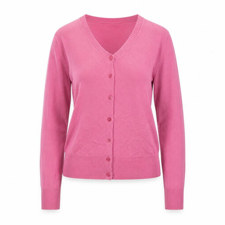 Gap Women Pink Cotton V-Neck Cardigan Jumper M