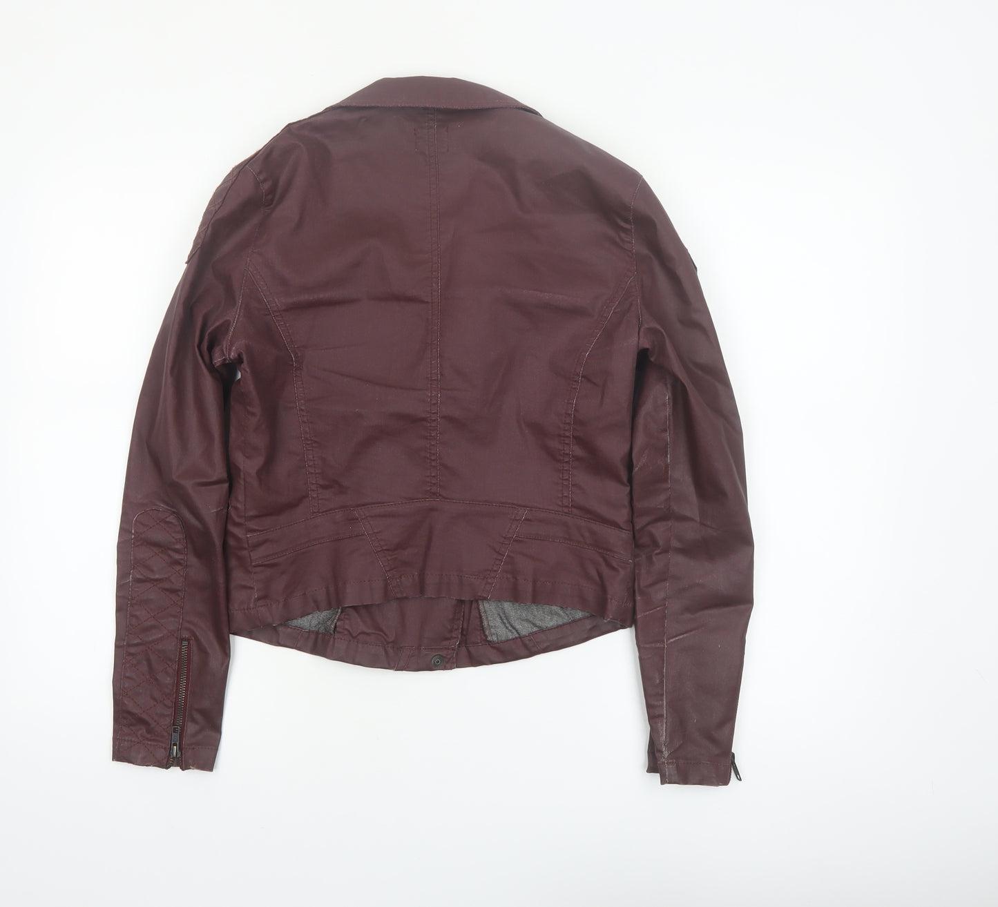 ASOS Women’s Brown Biker Jacket Size 10 Cotton Blend Zip Style