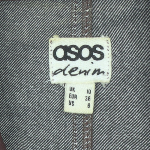 ASOS Women’s Brown Biker Jacket Size 10 Cotton Blend Zip Style