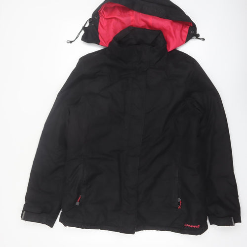 Campri Womens Black Hooded Puffer Jacket Size 14 Winter Outdoor Coat