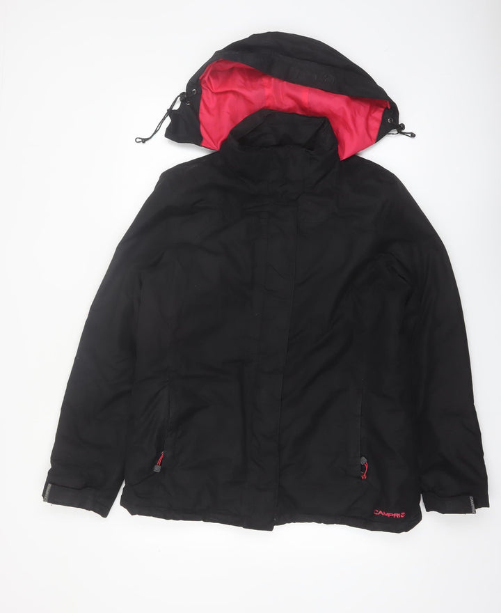 Campri Womens Black Hooded Puffer Jacket Size 14 Winter Outdoor Coat