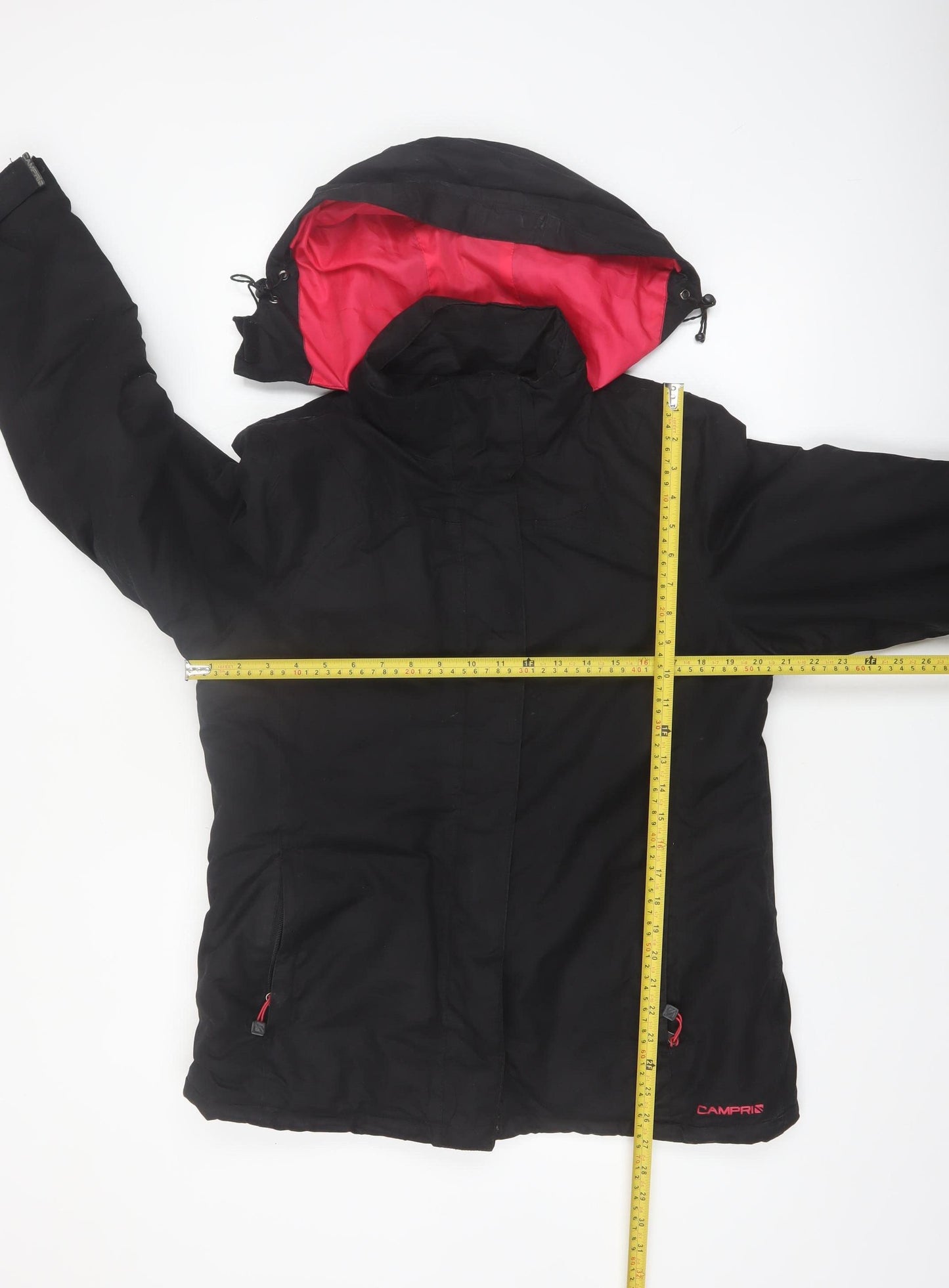 Campri Womens Black Hooded Puffer Jacket Size 14 Winter Outdoor Coat