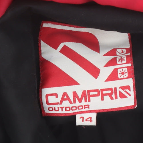 Campri Womens Black Hooded Puffer Jacket Size 14 Winter Outdoor Coat