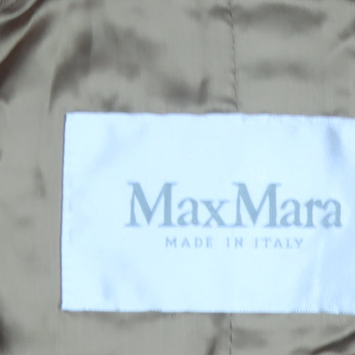 Max Mara Women Brown Camel Wool Blend Overcoat Size 6 UK