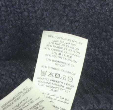 Jeff Banks Men’s Blue Cotton Knit Shawl Collar Cardigan XL Classic Fit