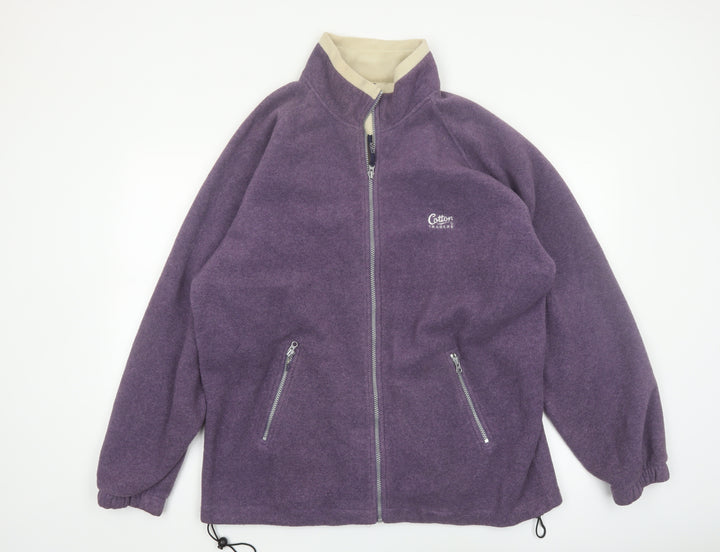 Cotton Traders Mens Purple XL Fleece Full Zip Jacket