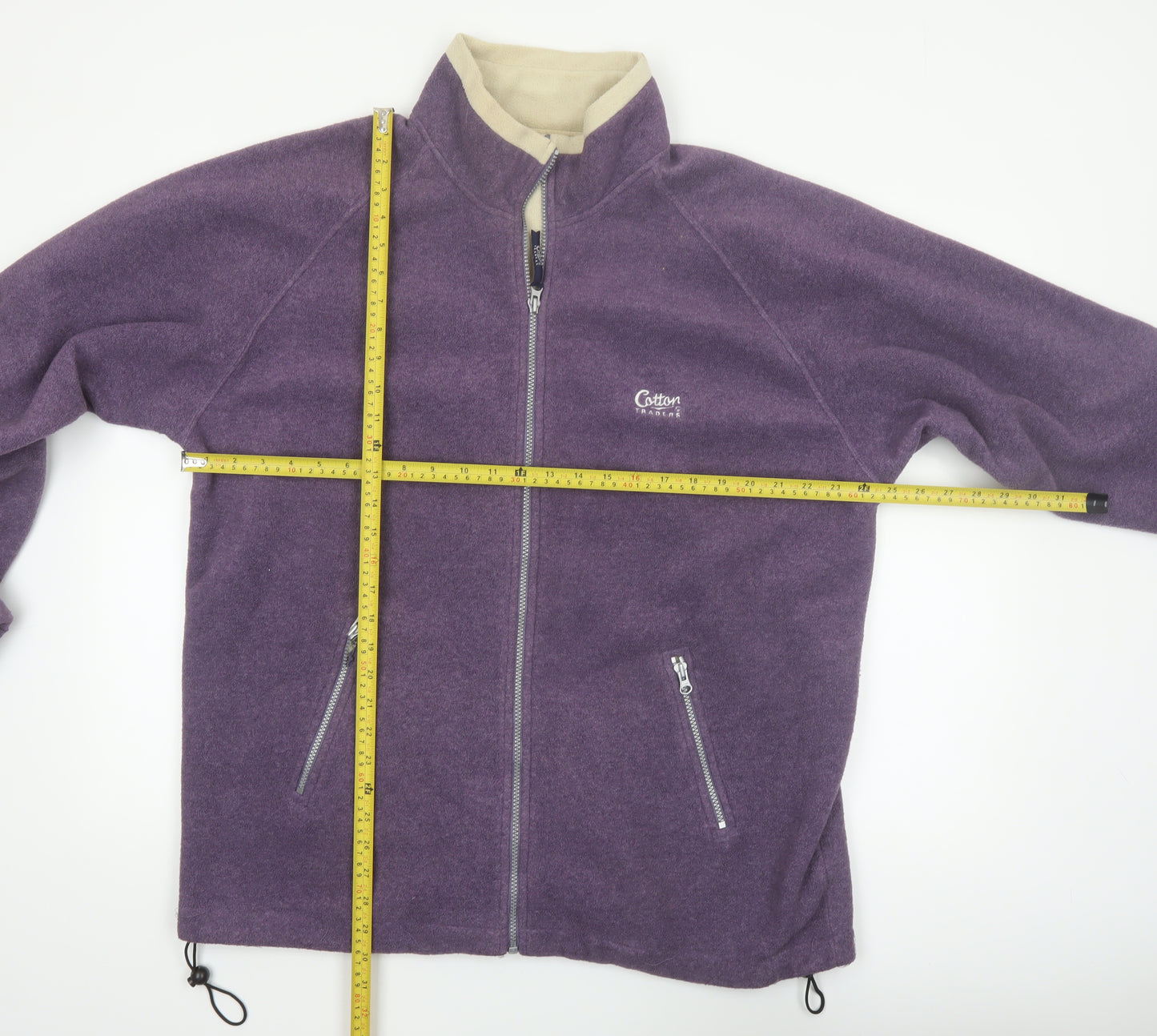 Cotton Traders Mens Purple XL Fleece Full Zip Jacket
