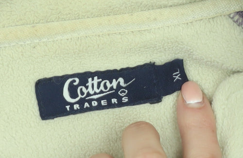 Cotton Traders Mens Purple XL Fleece Full Zip Jacket