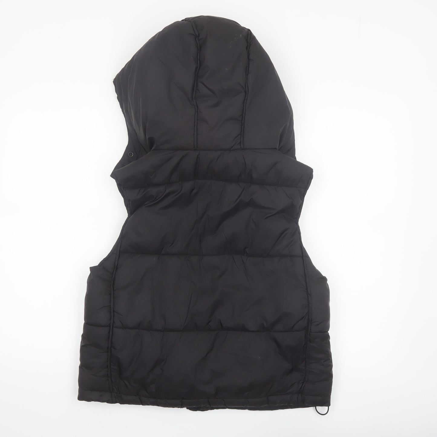 Zara Womens Black Puffer Hooded Waistcoat Size S