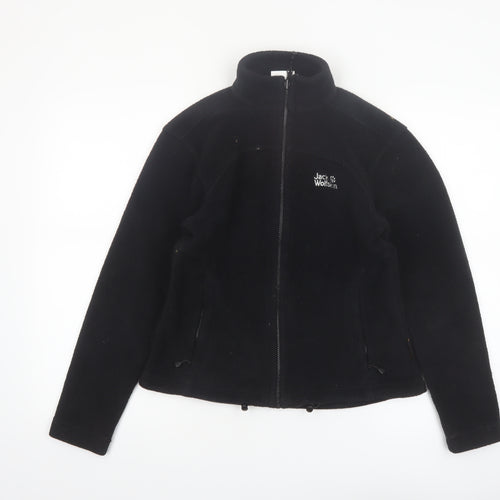 Jack Wolfskin Women's Black Fleece Jacket Size 10 Full Zip Outdoor