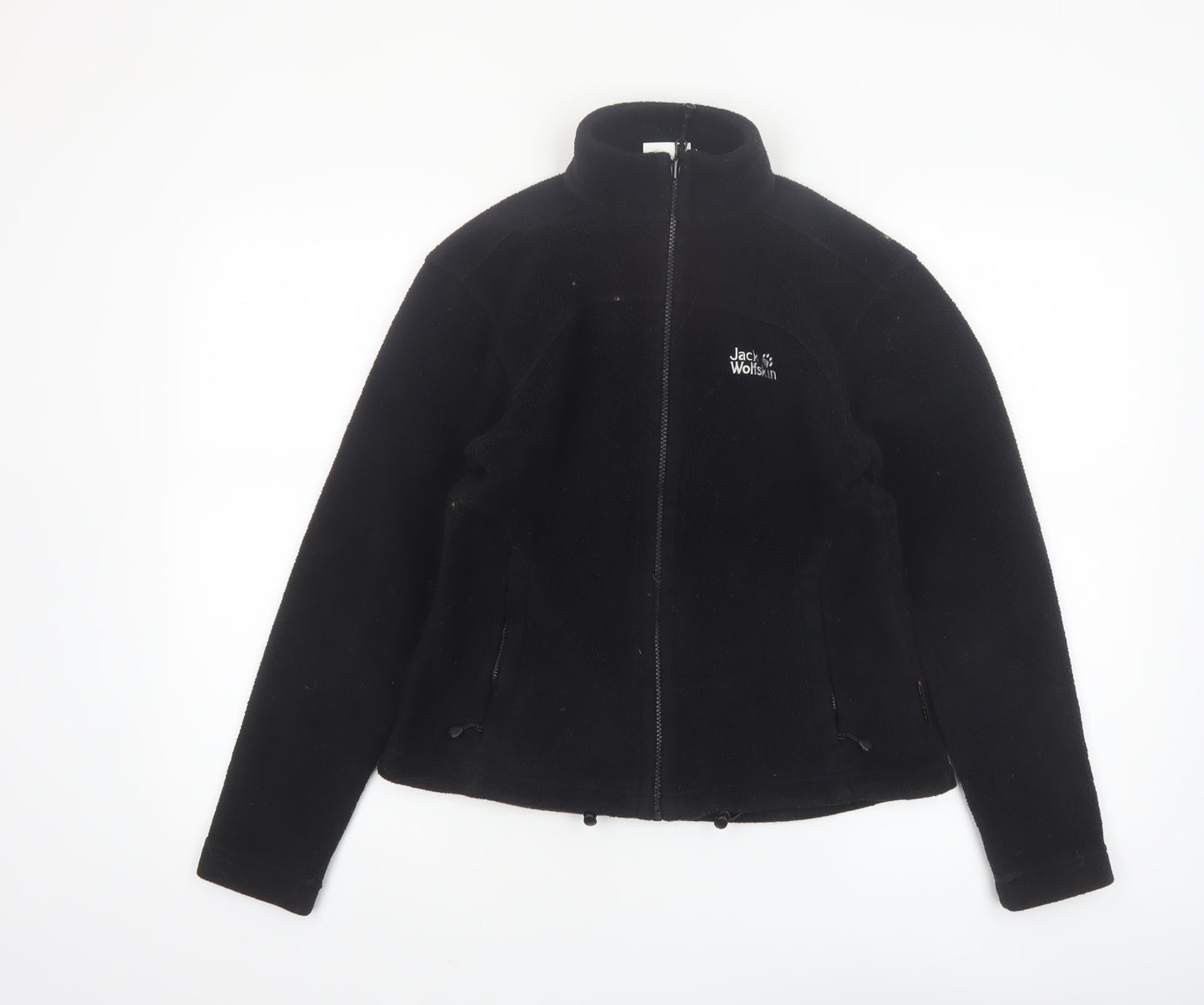 Jack Wolfskin Women's Black Fleece Jacket Size 10 Full Zip Outdoor