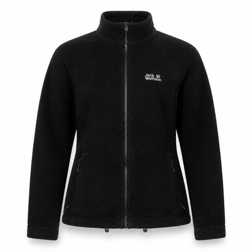 Jack Wolfskin Women's Black Fleece Jacket Size 10 Full Zip Outdoor