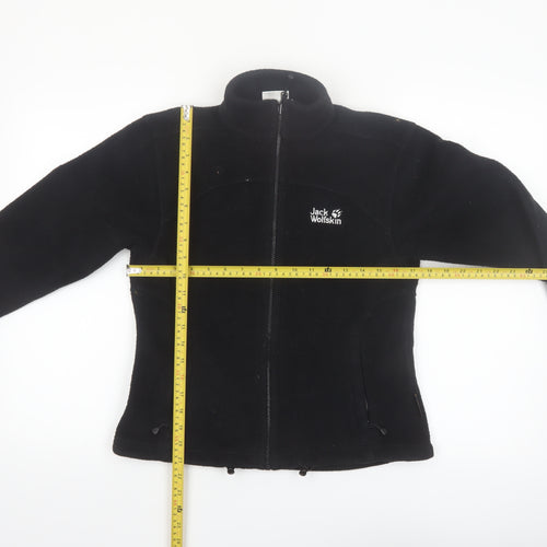 Jack Wolfskin Women's Black Fleece Jacket Size 10 Full Zip Outdoor