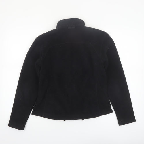 Jack Wolfskin Women's Black Fleece Jacket Size 10 Full Zip Outdoor