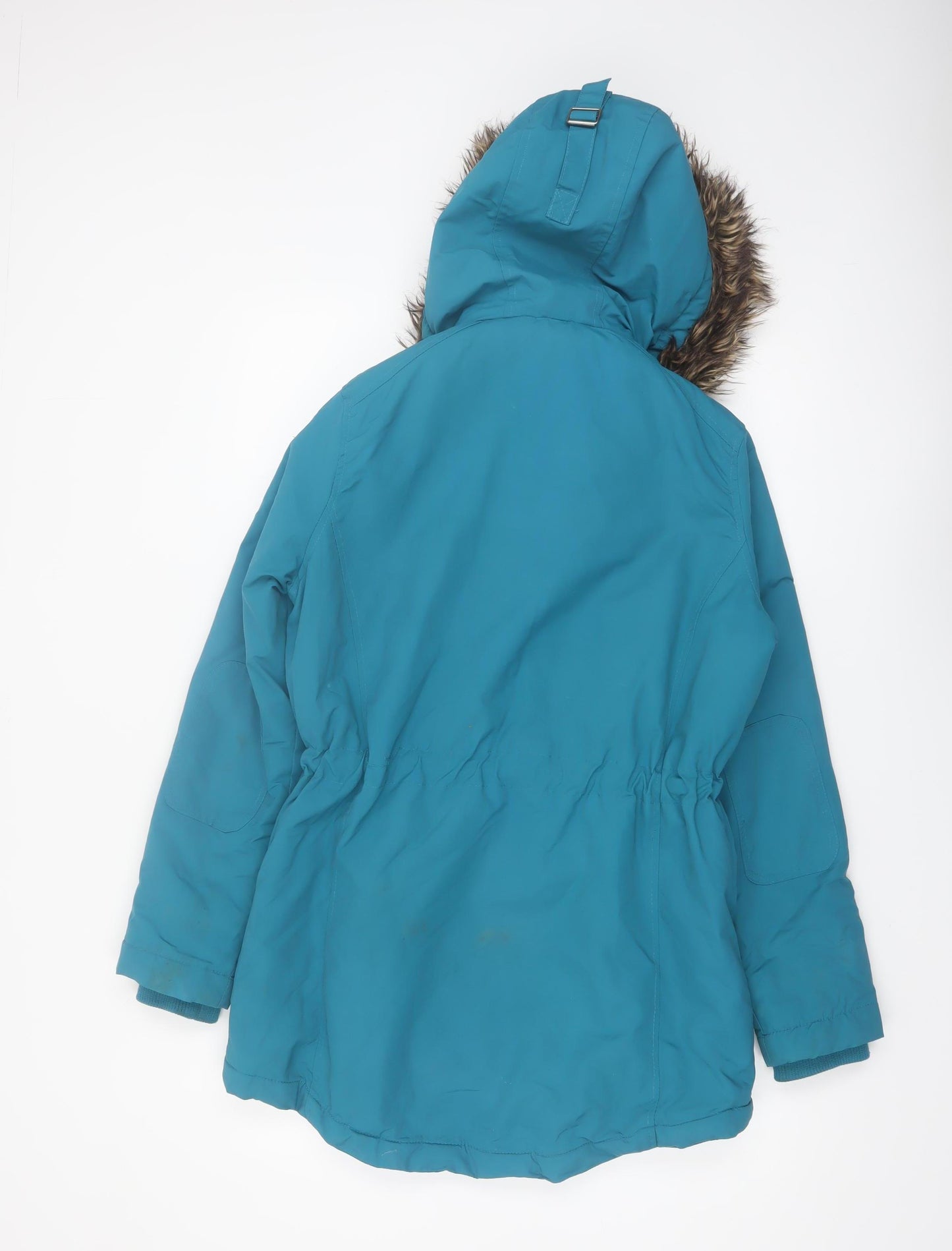 Bellfield Womens Blue Fur Hooded Parka Jacket Size 10