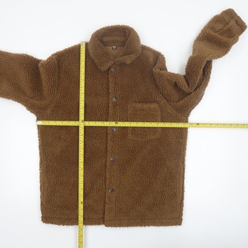 Uniqlo Men’s Brown Fleece Button Jacket Size S Regular Fit