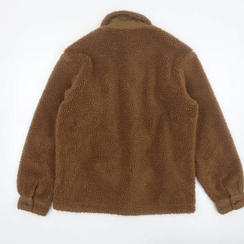 Uniqlo Men’s Brown Fleece Button Jacket Size S Regular Fit