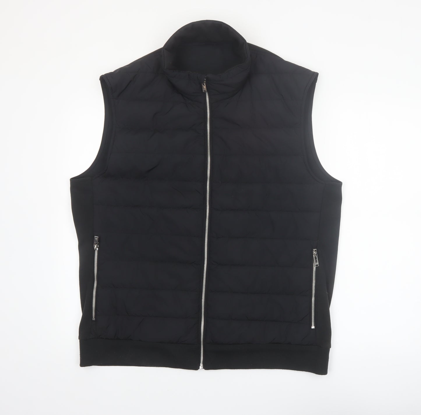 Next Men’s Black XL Quilted Bodywarmer Waistcoat Casual Zip Pockets