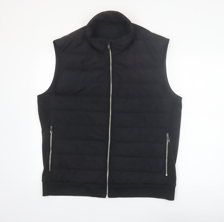 Next Men’s Black XL Quilted Bodywarmer Waistcoat Casual Zip Pockets
