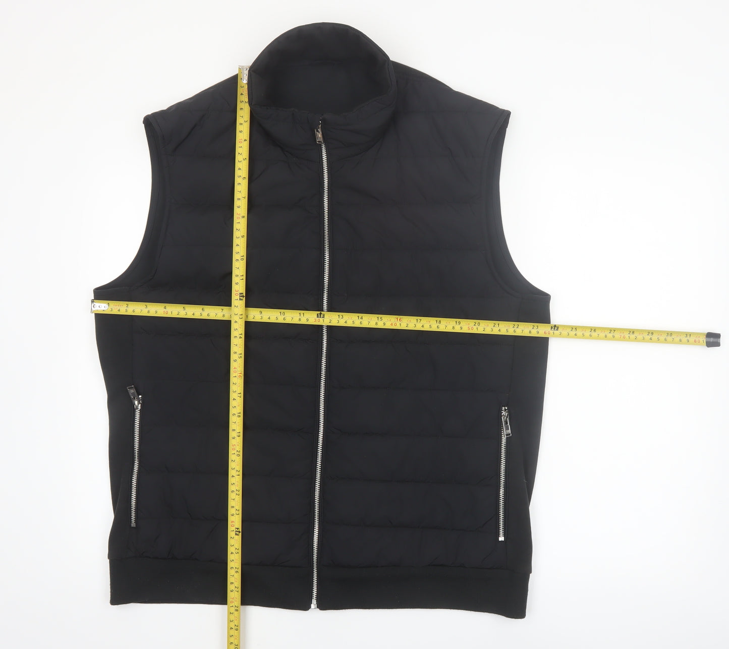 Next Men’s Black XL Quilted Bodywarmer Waistcoat Casual Zip Pockets