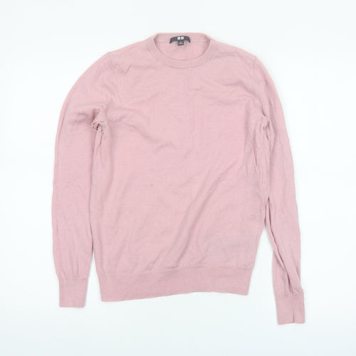 UNIQLO Women's Pink Wool Crew Neck Pullover Jumper M