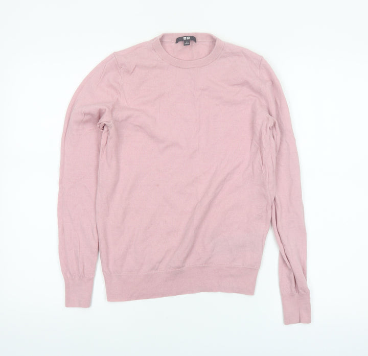 UNIQLO Women's Pink Wool Crew Neck Pullover Jumper M