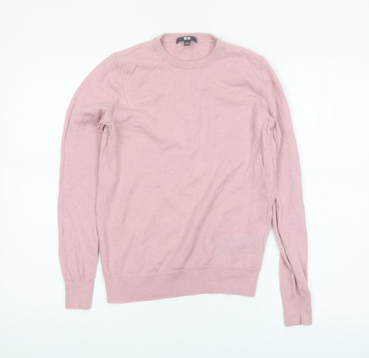 UNIQLO Women's Pink Wool Crew Neck Pullover Jumper M