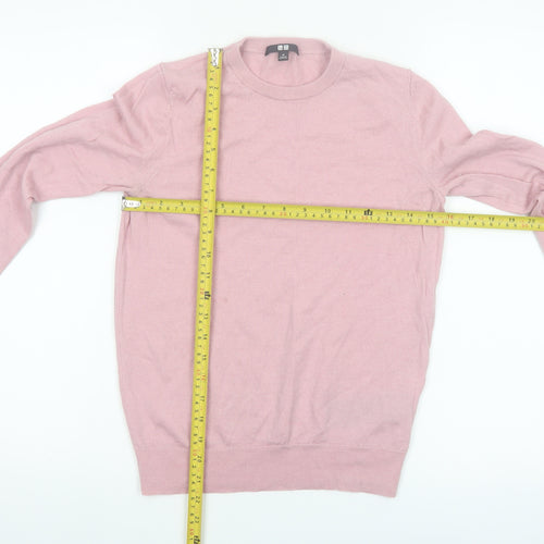 UNIQLO Women's Pink Wool Crew Neck Pullover Jumper M