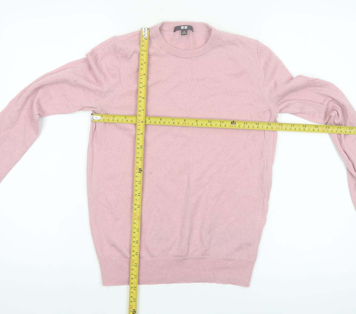 UNIQLO Women's Pink Wool Crew Neck Pullover Jumper M