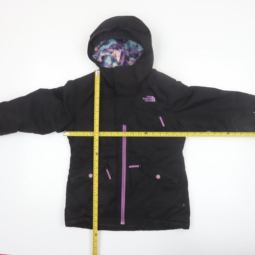 The North Face Girls Black Hooded Waterproof Ski Jacket Size 10-11 Years