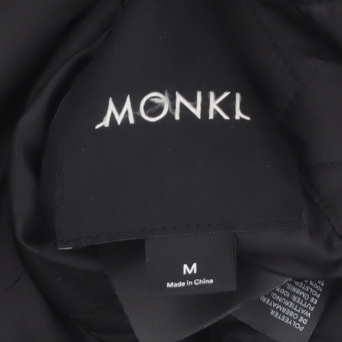 Monki Womens Black Quilted Bomber Jacket Size M Polyester Lined