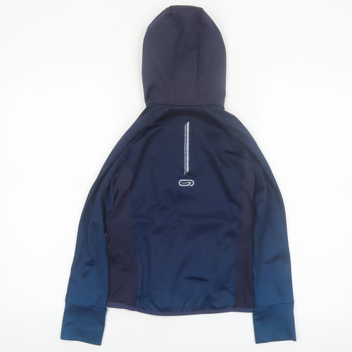 Kalenji Boys Blue 7-8 Years 1/2 Zip Hooded Running Sweatshirt