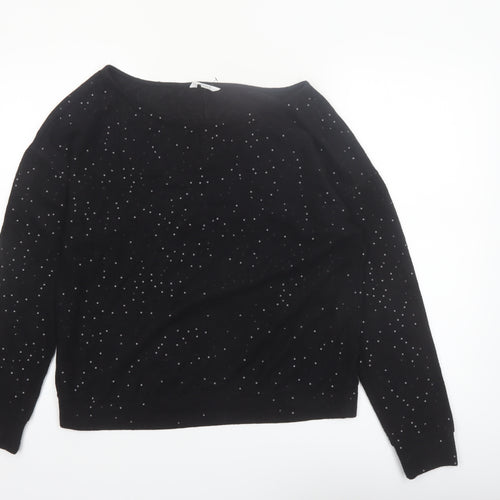 Next Womens Black Rhinestone Pullover Jumper Size 12