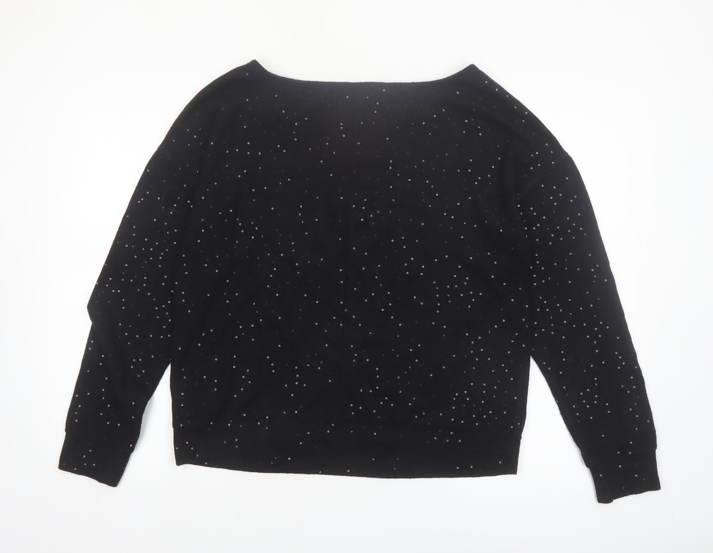 Next Womens Black Rhinestone Pullover Jumper Size 12