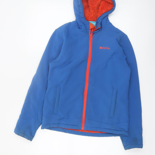 Mountain Warehouse Boys Blue Hooded Softshell Jacket Age 13 Years Water Resistant