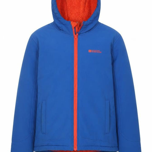 Mountain Warehouse Boys Blue Hooded Softshell Jacket Age 13 Years Water Resistant