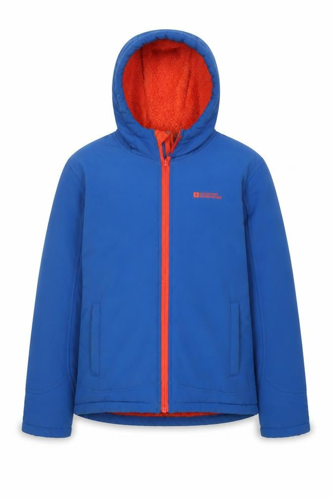 Mountain Warehouse Boys Blue Hooded Softshell Jacket Age 13 Years Water Resistant