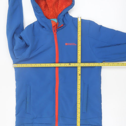 Mountain Warehouse Boys Blue Hooded Softshell Jacket Age 13 Years Water Resistant