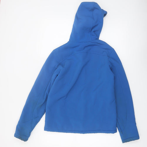 Mountain Warehouse Boys Blue Hooded Softshell Jacket Age 13 Years Water Resistant