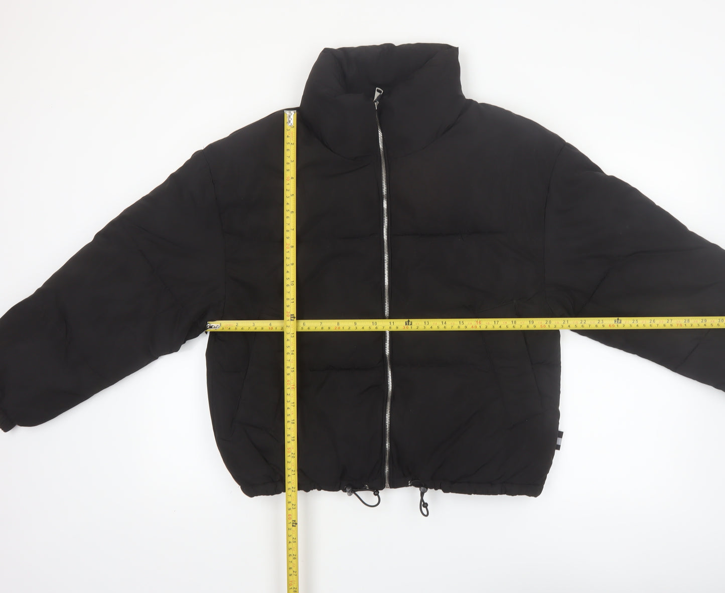 Pull & Bear Women Black Size 8 Puffer Jacket Winter Warm Polyester