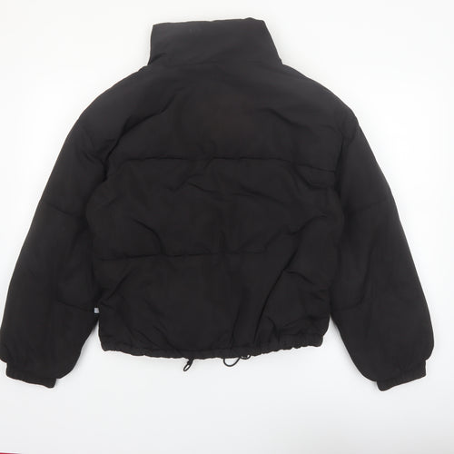 Pull & Bear Women Black Size 8 Puffer Jacket Winter Warm Polyester