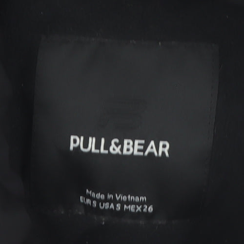 Pull & Bear Women Black Size 8 Puffer Jacket Winter Warm Polyester